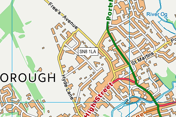 SN8 1LA map - OS VectorMap District (Ordnance Survey)