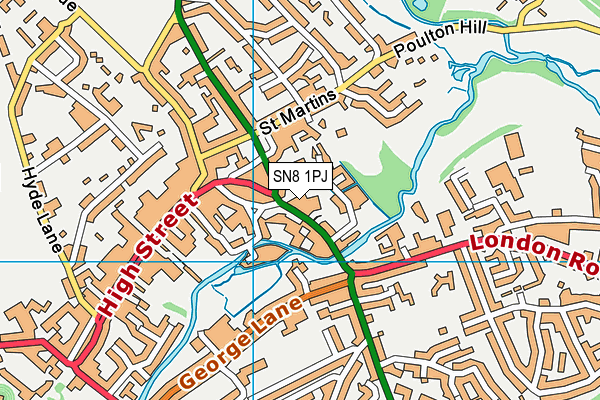 SN8 1PJ map - OS VectorMap District (Ordnance Survey)