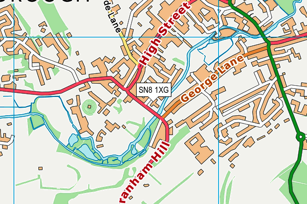 SN8 1XG map - OS VectorMap District (Ordnance Survey)