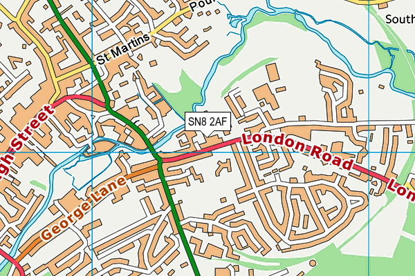 SN8 2AF map - OS VectorMap District (Ordnance Survey)