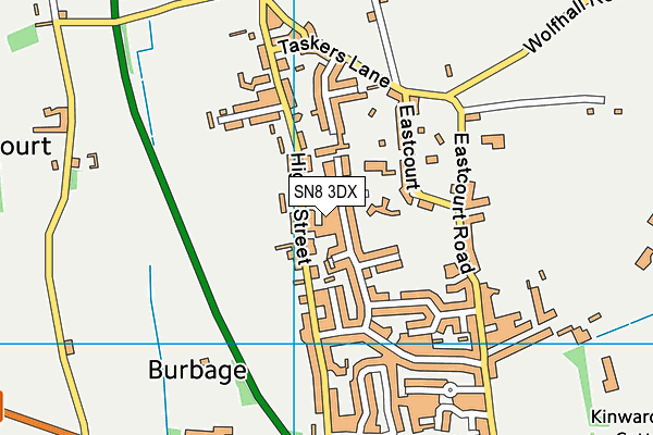 SN8 3DX map - OS VectorMap District (Ordnance Survey)