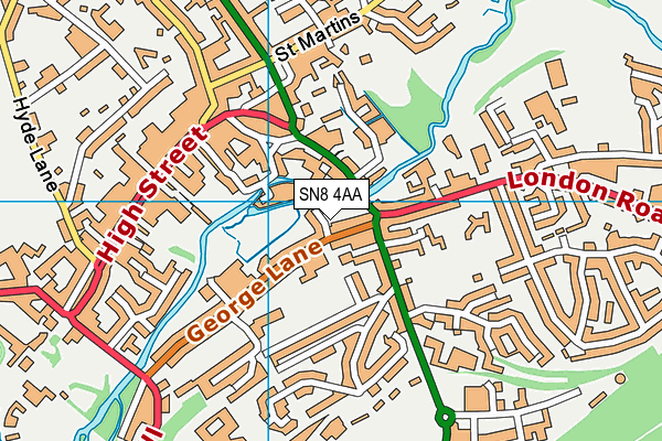 SN8 4AA map - OS VectorMap District (Ordnance Survey)