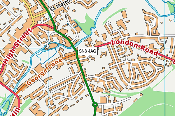 SN8 4AG map - OS VectorMap District (Ordnance Survey)