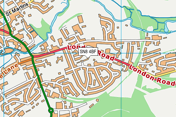 SN8 4BF map - OS VectorMap District (Ordnance Survey)