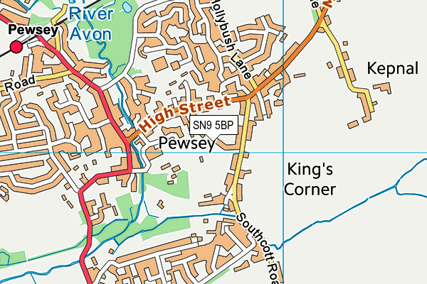 Pewsey Tennis Club map (SN9 5BP) - OS VectorMap District (Ordnance Survey)