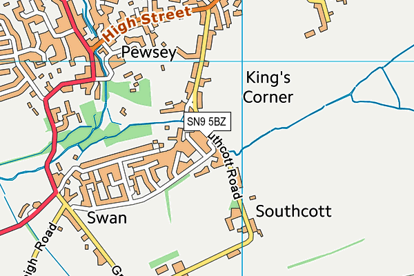 SN9 5BZ map - OS VectorMap District (Ordnance Survey)