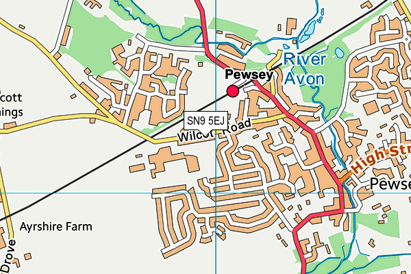Pewsey Primary School map (SN9 5EJ) - OS VectorMap District (Ordnance Survey)