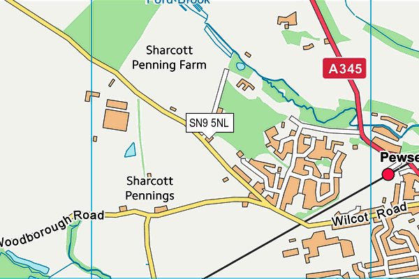 Pewsey Old Hospital Pitches map (SN9 5NL) - OS VectorMap District (Ordnance Survey)