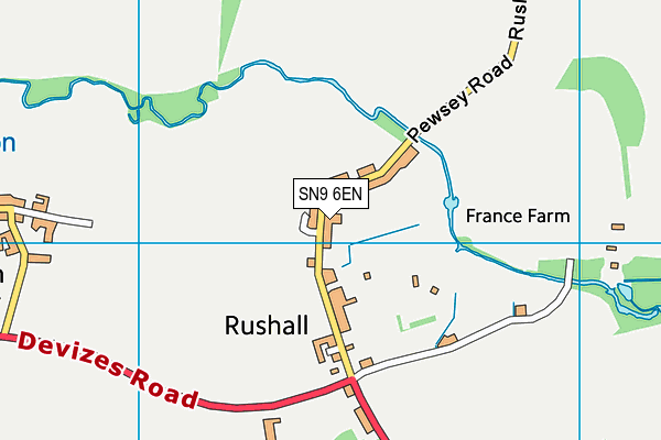 Rushall C Of E Primary School map (SN9 6EN) - OS VectorMap District (Ordnance Survey)