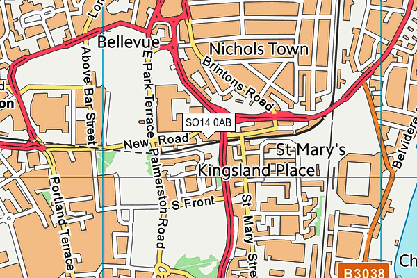 SO14 0AB map - OS VectorMap District (Ordnance Survey)