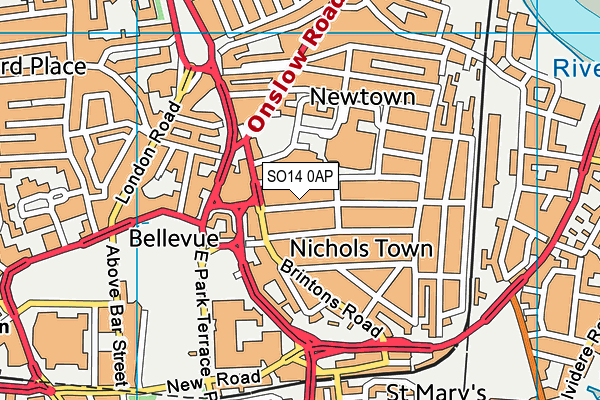 SO14 0AP map - OS VectorMap District (Ordnance Survey)