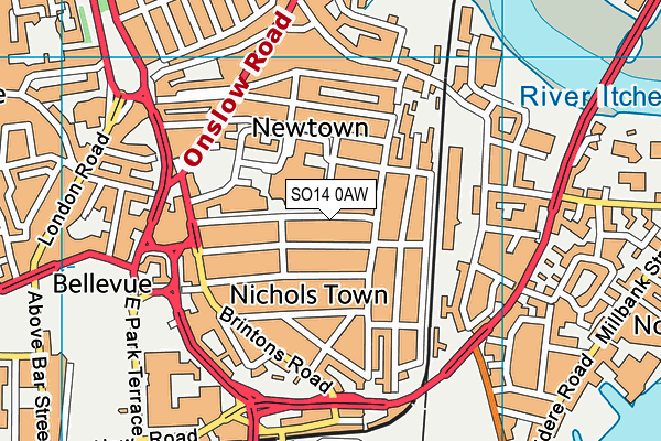 Newtown Youth & Community Centre map (SO14 0AW) - OS VectorMap District (Ordnance Survey)
