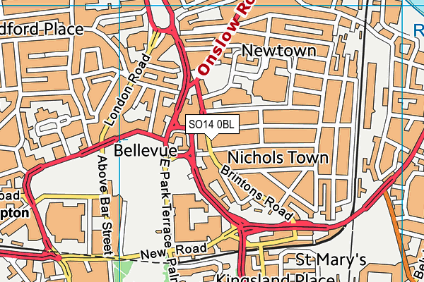 St Marys Leisure Centre map (SO14 0BL) - OS VectorMap District (Ordnance Survey)