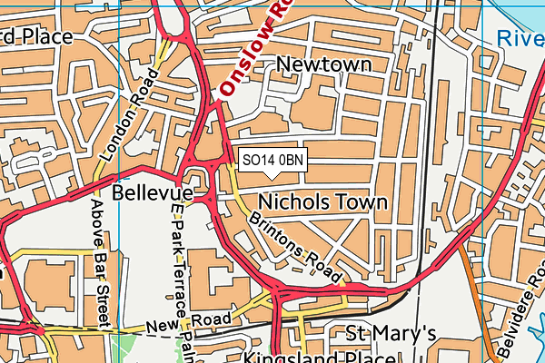 SO14 0BN map - OS VectorMap District (Ordnance Survey)