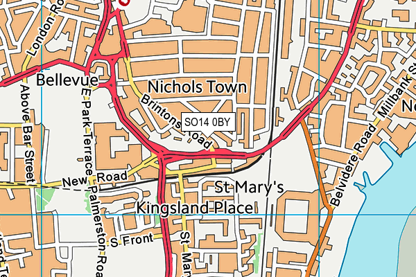 SO14 0BY map - OS VectorMap District (Ordnance Survey)