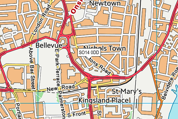 SO14 0DD map - OS VectorMap District (Ordnance Survey)