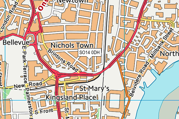 SO14 0DH map - OS VectorMap District (Ordnance Survey)