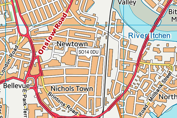 SO14 0DU map - OS VectorMap District (Ordnance Survey)