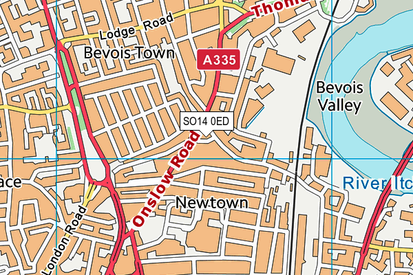 SO14 0ED map - OS VectorMap District (Ordnance Survey)