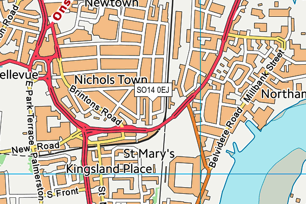 SO14 0EJ map - OS VectorMap District (Ordnance Survey)