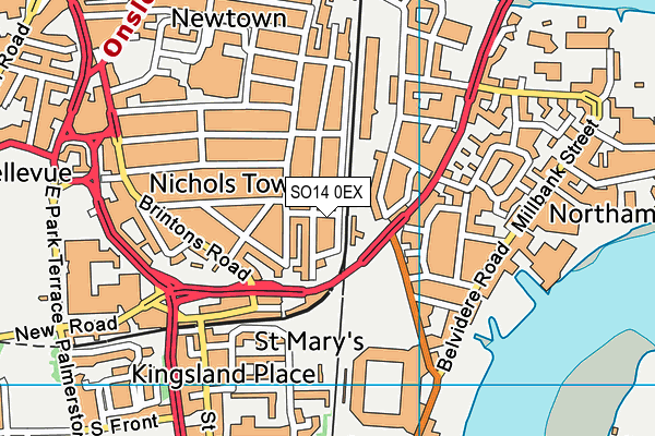 SO14 0EX map - OS VectorMap District (Ordnance Survey)