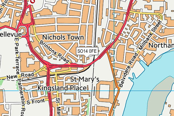 SO14 0FE map - OS VectorMap District (Ordnance Survey)