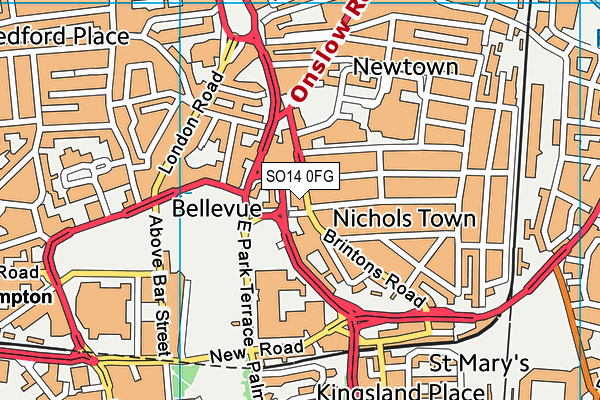 SO14 0FG map - OS VectorMap District (Ordnance Survey)