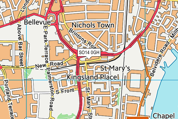 SO14 0GH map - OS VectorMap District (Ordnance Survey)