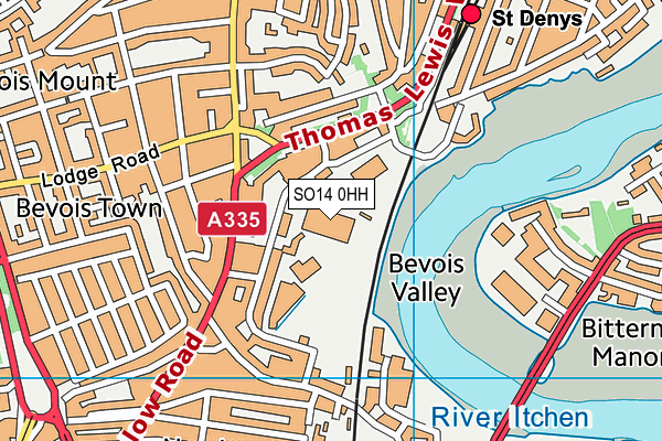 SO14 0HH map - OS VectorMap District (Ordnance Survey)