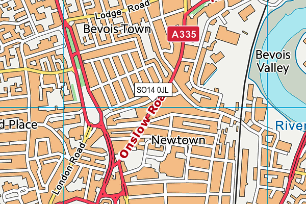 SO14 0JL map - OS VectorMap District (Ordnance Survey)