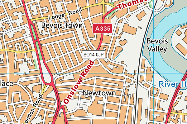 SO14 0JP map - OS VectorMap District (Ordnance Survey)