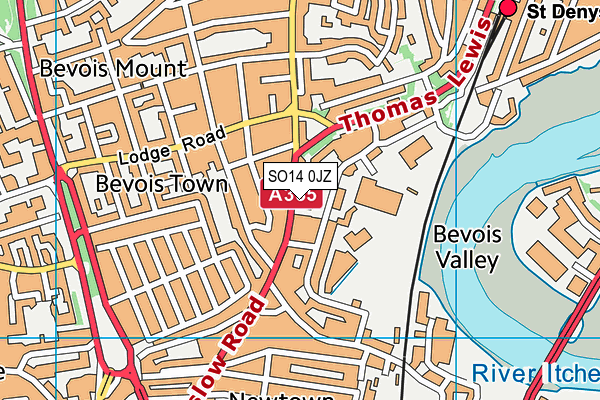 SO14 0JZ map - OS VectorMap District (Ordnance Survey)