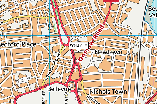 SO14 0LE map - OS VectorMap District (Ordnance Survey)