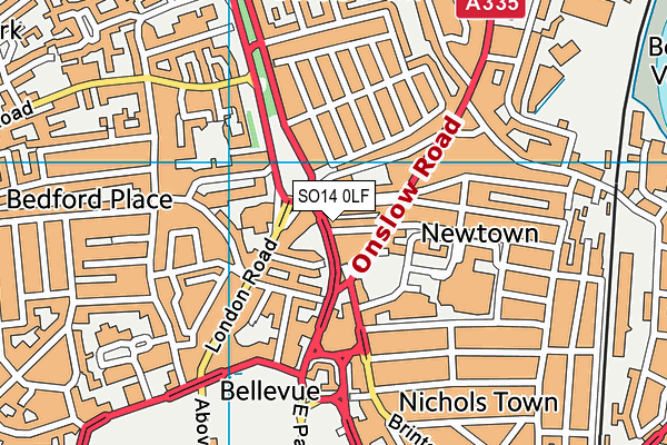 SO14 0LF map - OS VectorMap District (Ordnance Survey)