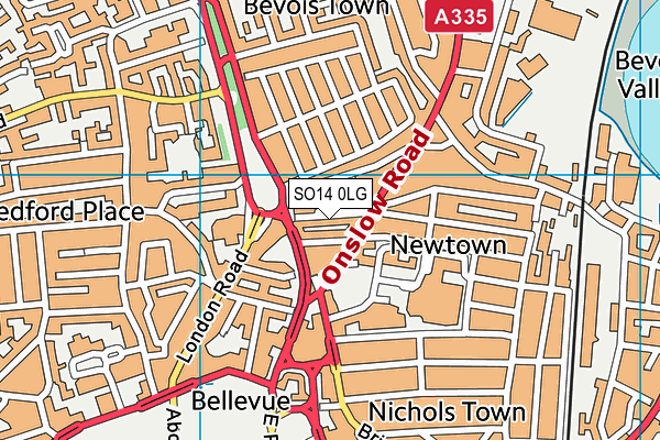 SO14 0LG map - OS VectorMap District (Ordnance Survey)