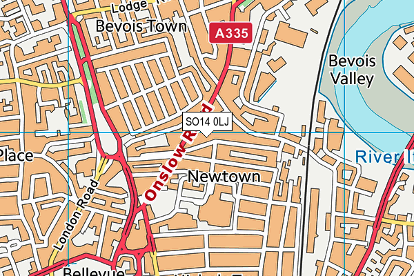 SO14 0LJ map - OS VectorMap District (Ordnance Survey)