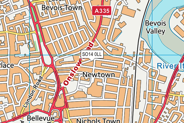 SO14 0LL map - OS VectorMap District (Ordnance Survey)