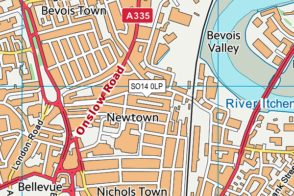 SO14 0LP map - OS VectorMap District (Ordnance Survey)