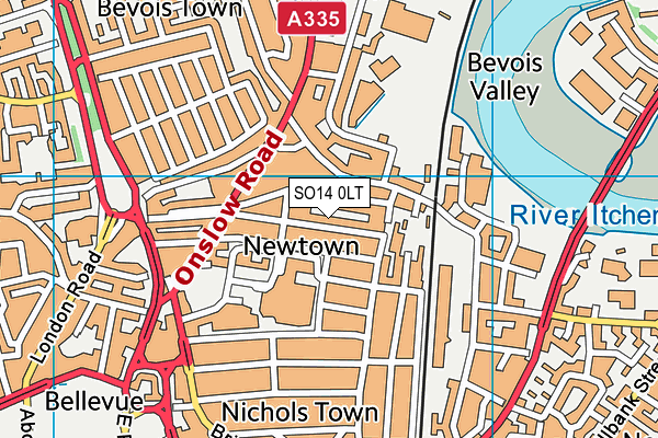 SO14 0LT map - OS VectorMap District (Ordnance Survey)