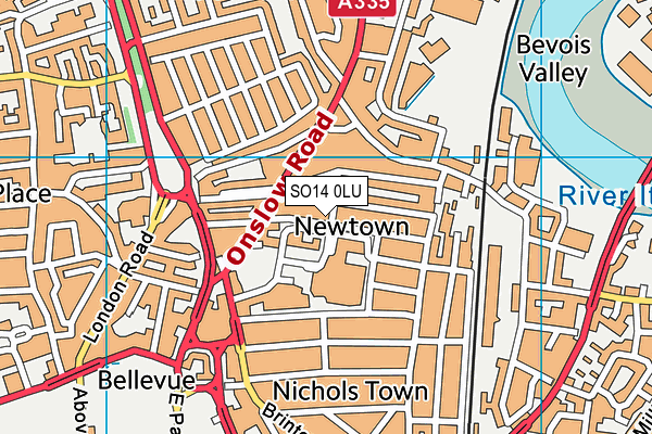 SO14 0LU map - OS VectorMap District (Ordnance Survey)