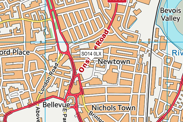 SO14 0LX map - OS VectorMap District (Ordnance Survey)