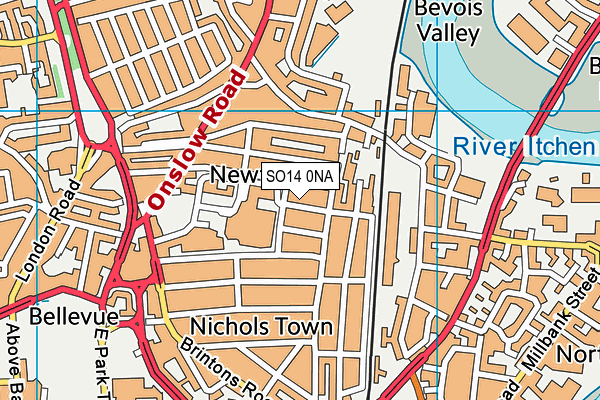 SO14 0NA map - OS VectorMap District (Ordnance Survey)