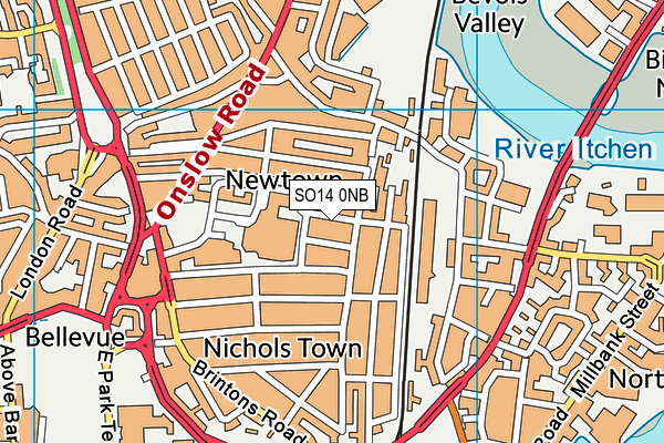 SO14 0NB map - OS VectorMap District (Ordnance Survey)