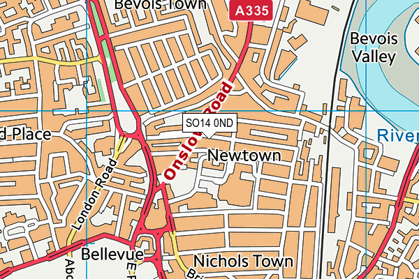 SO14 0ND map - OS VectorMap District (Ordnance Survey)