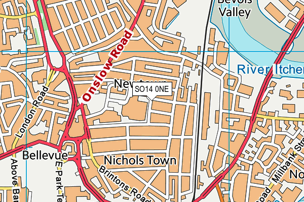 SO14 0NE map - OS VectorMap District (Ordnance Survey)