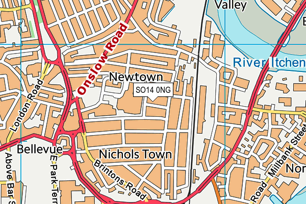 SO14 0NG map - OS VectorMap District (Ordnance Survey)