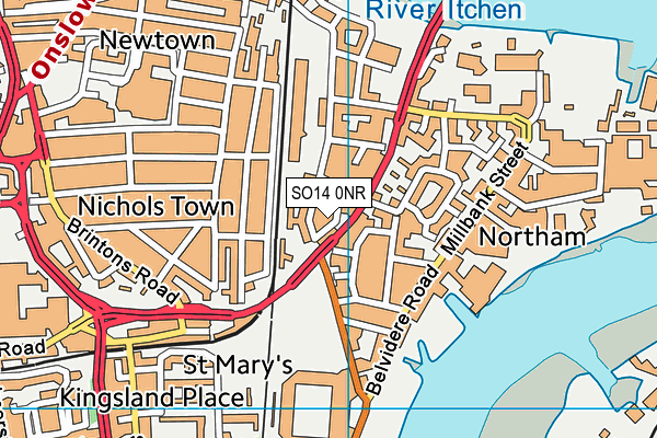 SO14 0NR map - OS VectorMap District (Ordnance Survey)