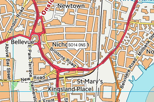 SO14 0NS map - OS VectorMap District (Ordnance Survey)