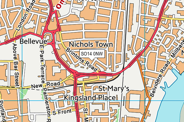 SO14 0NW map - OS VectorMap District (Ordnance Survey)