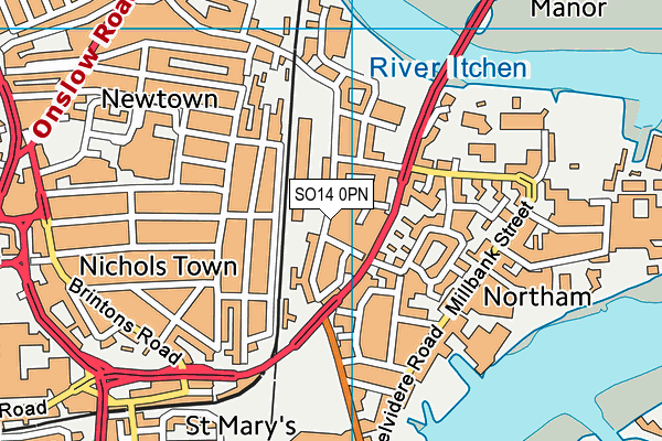 SO14 0PN map - OS VectorMap District (Ordnance Survey)